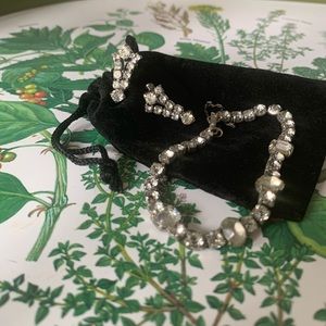 Vintage Diamond Earring and Bracelet Jewelry Set